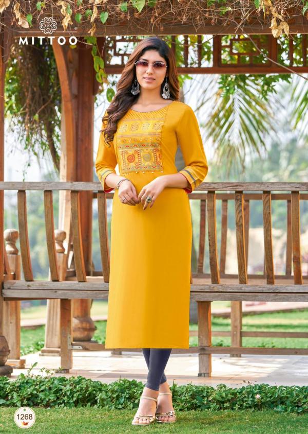 Mittoo Palak 31 Fancy Rayon Embroidery Kurti